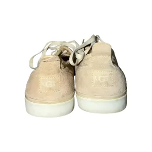 UGG Linen Canvas Lace Up Sneakers Beige Casual Comfort‎ Shoes Women 8.5 Metallic thumbnail 5