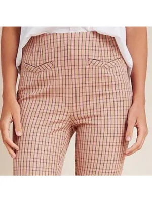 Anthropologie The Essential Slim Plaid High-Waisted Pants Size 2 thumbnail 6