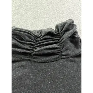 The I Eight Small Womens Ruched‎ Mock Neck Turtleneck Heathered Charcoal Gray thumbnail 2