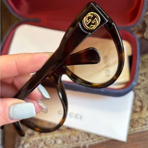 Authentic GUCCI 56 Cat eye Havana Acetate sunglasses thumbnail 7