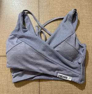 Gymshark blue lace back sports bra thumbnail 1