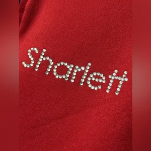 Scarletts Team Rhinestone Track Jacket Red Size XL thumbnail 10