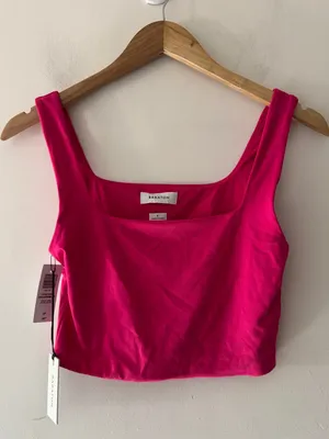 NEW! Babaton Aritzia Pink Countour Squareneck Tee Eros‎ Pink thumbnail 2
