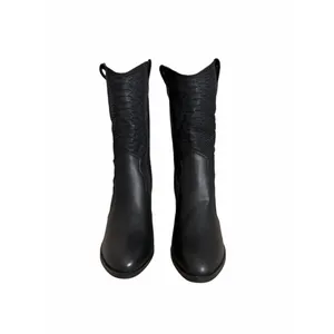 Mia Cindy Embossed‎ Western Cowboy Boot in Black Python Size 7 Block Heel thumbnail 4