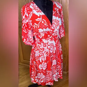 Abel the Label Floral Print Puff Sleeve Smocked Waist Mini‎ Dress Size Medium thumbnail 3