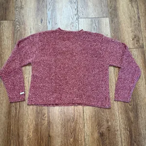 Columbia Red Marled Knit Notched Neck Sweater Womens Large Cabincore Cozy Fall thumbnail 9