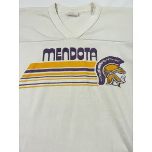 VTG Dodger Sportswear 1970s V neck T shirt. Mendota Trojans. Size M. athletic thumbnail 3