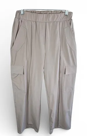 H/G Happily Grey Tan Lightweught Cargo Pants Womens Medium Utility‎ Straight Leg thumbnail 1