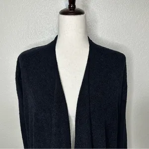 Barefoot Dreams Cozychic Lite Black Open Front Cardigan, Size S/M thumbnail 5