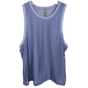 Anthropologie Mesh Tank Top Pullover Stretch Nylon Lavender Purple Size Large thumbnail 2