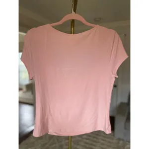 Planet Gold Pink Scoop Neck Crop Top L Soft Girl Workout Barre Clean Stretch Y2K thumbnail 3