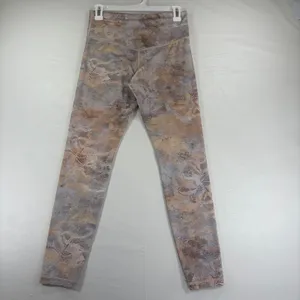 Athleta Elation Metallic‎ Foil Floral Snake Print Leggings Gold Mauve 7/8 Tights thumbnail 6