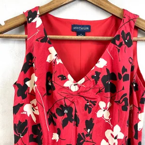 Ann Taylor Womens Silk Dress Size 2 Dark Floral‎ Cottage Feminine Whimsy Elegant thumbnail 2