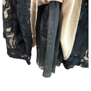 Vtg Black Lace Dress Lined Tulle USA XL Whimsy Goth Punk A-line Holiday LA Scala thumbnail 3