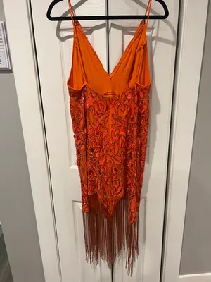 As Seen On Screen EDITION Sequin Cutwork Cami Midi Dress with Fringe (8) thumbnail 5