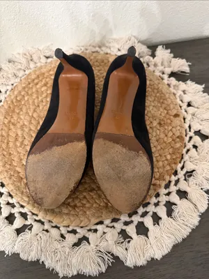 Gucci Black Suede‎ Peep Toe Platform Stiletto Pumps Heels Size 37 thumbnail 10