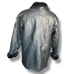 Vintage 90s Wilsons Leather Black Faux Fur Trimmed Bomber Jacket Oversized Large thumbnail 13