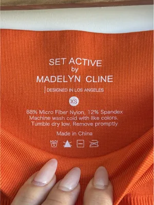 SET Active x Madelyn Cline Sculptflex Seamless Leggings Orange XS High Rise thumbnail 5