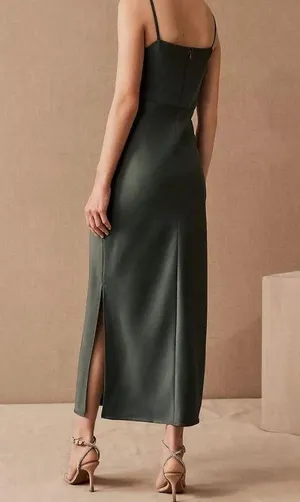 BHLDN Cali Satin Cowl Neck Midi Slip Dress thumbnail 2