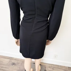[Abercrombie & Fitch] Black Long Sleeve Cutout Tie Front Mini Dress NWT Sz Large thumbnail 8