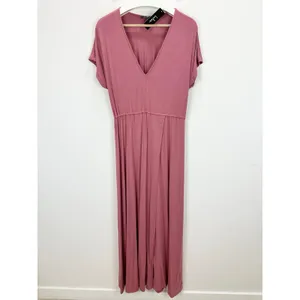 Lulus Easy for Me Rusty Rose Short Sleeve Maxi Dress Stretch Jersey Large NWT thumbnail 5