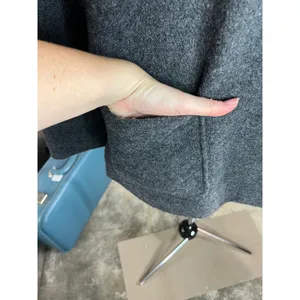 Norm Thompson coat wool patch pockets gray Size L thumbnail 4