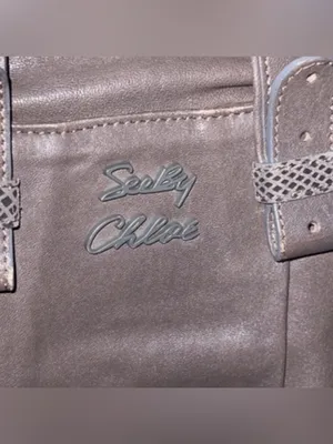 See by Chloé Gray Brown Leather Shoulder Bag Snakeskin Trim thumbnail 10