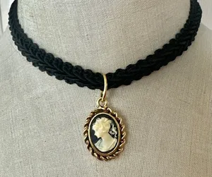 Express Vintage Cameo Choker Necklace thumbnail 1