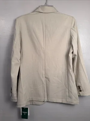 HALARA collar, long sleeve work linen- feel blazer with pockets size extra small thumbnail 10