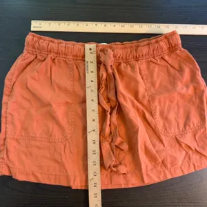 Boho Mini Skirt Cynthia Rowley Orange Lyocell XL Elastic Waist Drawstring Pocket thumbnail 9