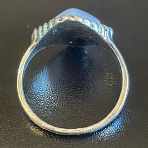 Vintage imitation opal woman silver plated ring size 8.5 thumbnail 4