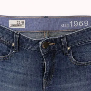 GAP 1969 Skinny Jeans Blue Stretch Denim Mid Rise Size 28 Long Inseam thumbnail 3