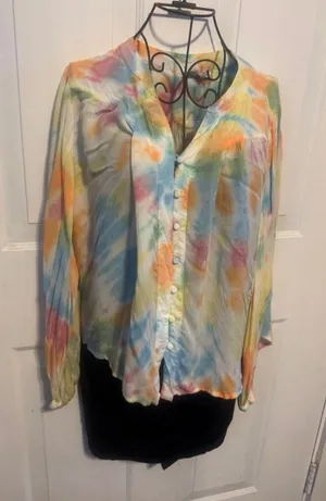 Young Fabulous and Broke tie dye Blouse multi colored M thumbnail 1