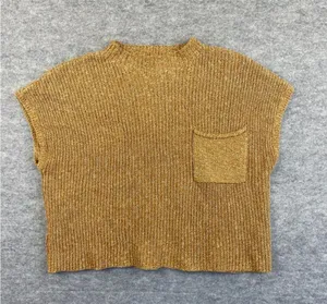 Free People Beach Freya Sweater Tee Shirt Top Orange Knit Pocket Small thumbnail 1