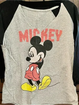 Disney NWOT Mickey Mouse Cut Out V-Neck T-Shirt thumbnail 5