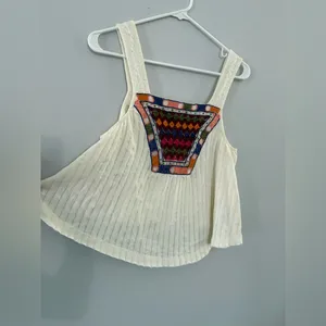 Urban Outfitters Tank Top Loose Boho Hippie Multi Color Pattern Cream Size M thumbnail 3