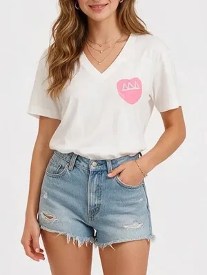 American Apparel Delta Delta Delta Tri Delta Crush 2010 V-Neck T-Shirt White S thumbnail 1