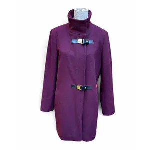 Lauren Ralph Lauren Wool Peacoat Trench Coat Purple Burgundy Size 12 Old Money thumbnail 3