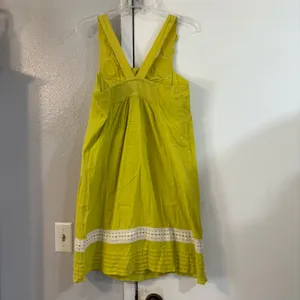 Anthropologie Ipanema Sun Dress by Edme & Esyllte Chartreuse Embroidered Cotton thumbnail 3