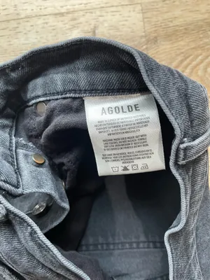 AGOLDE High Rise Skinny Jeans Size 25 Washed Black Button Fly Vintage Fade thumbnail 4