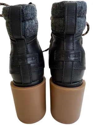 Like New Sorel Blake Lace-Up Heeled Boots Black Grey Size 6.5 thumbnail 7