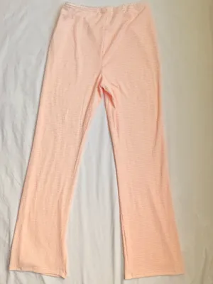 Pink Republic Y2K Pink Ribbed Flare Pajama Lounge Pants M thumbnail 2