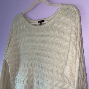 Talbots Merino Wool Cashmere Cream Chunky Knit Sweater Size M Fisherman Cottage thumbnail 2