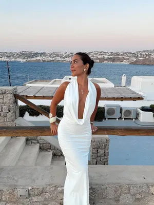 Zara maxi dress gown bodycon halter plunge neck party formal wedding evening thumbnail 4