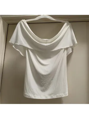 Anthropologie off shoulder off white gathered top blouse XL New NWT Party thumbnail 8