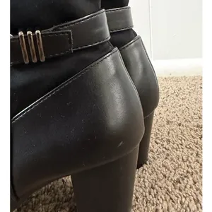NWT Anne Klein Rissa Knee High Boots 7 Black Block Heel Riding Women thumbnail 6