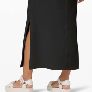 Lululemon All Yours Tank Maxi Dress Cotton Black sleeveless‎ stretch thumbnail 2