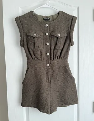 Olive Tweed Romper thumbnail 1