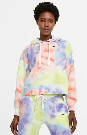 Nike Dri Fit Get Fit Women's Tie Dye Pullover Training Hoodie‎ Size Small thumbnail 1