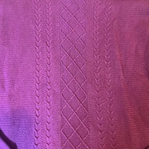 Talbots Womens Purple V Neck Cable Knit Long Sleeve‎ Cotton Sweater Size L thumbnail 3
